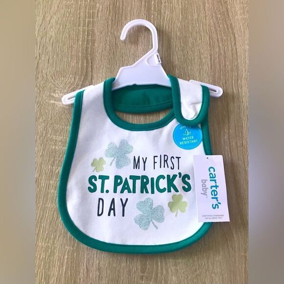 NWT … CARTER’S BABY “My First St. Patrick’s Day” Baby Bib - Picture 1 of 4
